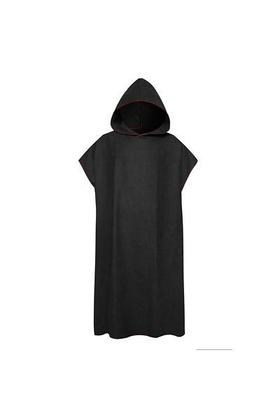 Choice Black Quick-drying Changing Robe Quick Dry Bathrobe Hooded Absorbent Bath Towel Swimming & Fitness S