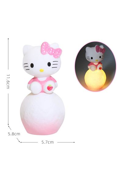 Choice KT Sanrio Night Light Kawaii Hello Kitty Kuromi Cinnamoroll Anime Figures Glowing Lamp Bedroom Light