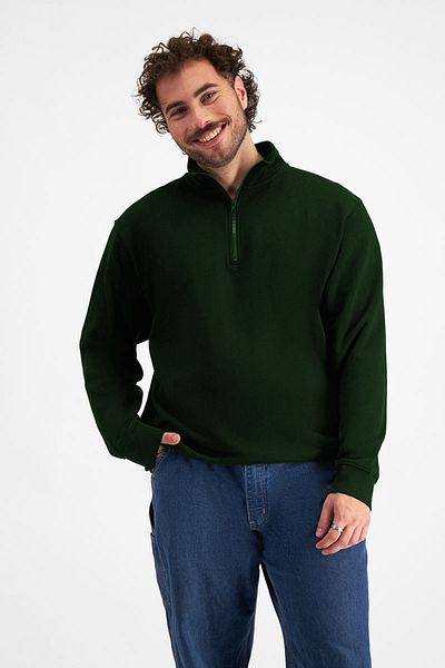 BayBayan Ανδρικό φούτερ Unisex Basic Stand Collar με μισό φερμουάρ