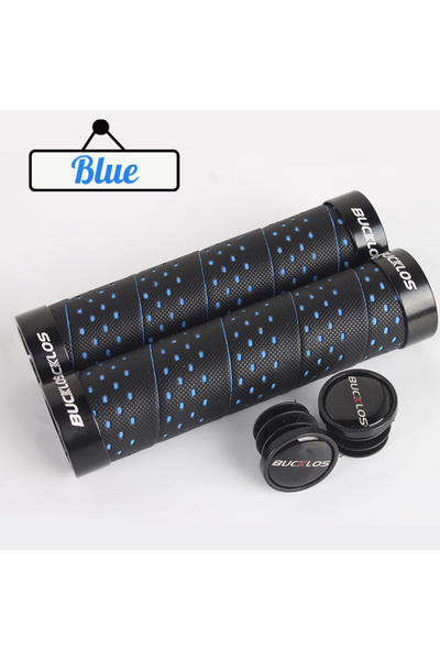 BUCKLOS Blue Bicycle Grips Bike Handlebar Grips Non-slip Aluminum Double Lock...