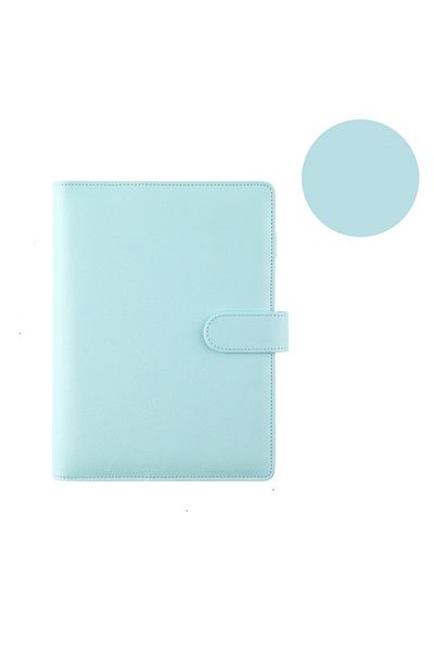 Coliky A6 Blue Macaroon Color A6/A5 PU Leather DIY Binder Notebook Cover Diary Agenda Planner Paper Cover S