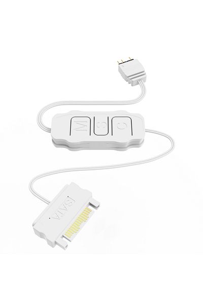 APWIKOGER white 5V 3PIN ARGB Controller ARGB 5V 3PIN To SATA Interface Extension Cable RGB Sync Controller Cab