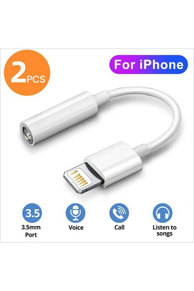 Choice White 2pcs For IOS Adapter to 3.5mm Jack AUX Cable For iPhone 14 13 12 11Pro Max Male to Female Adap