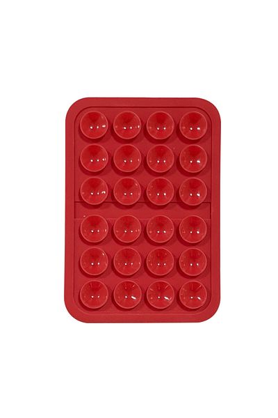 Choice Red Phone Silicone Suction Cup Stand + 24pcs Square Suction Cups + Silicone Suction Cup Anti-Slip Ma