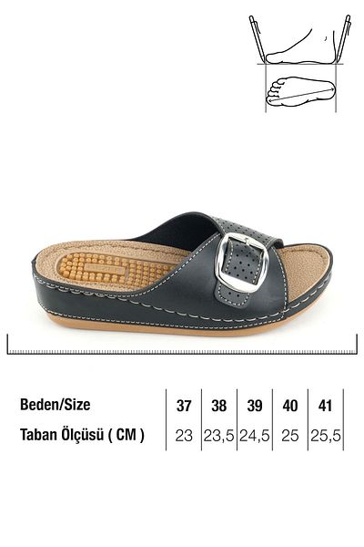 GEZER Women's Summer Massage Sole Single Buckle Adjustable High Heel Daily Slippers