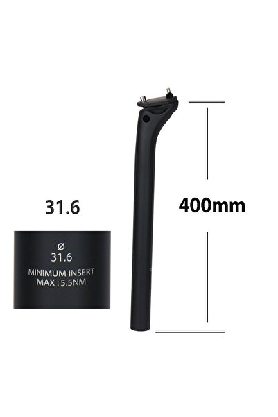 Choice عمود مقعد ELITAONE MTB من الكربون مقاس 31.6 × 400 مم، إزاحة 20 مم، مشب...