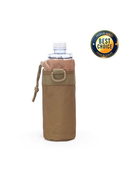 Choice Tan Hunting Water Bottle Pouch Outdoor Molle Kettle Pouch Holder Camping Hiking Cycling Bottle Bag D