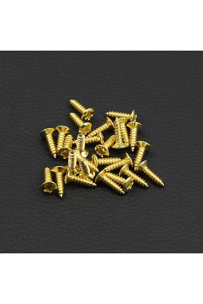 Choice 25pcs Gold Fleor 25pcs Guitar Pickguard Mounting Screws For Electric Bass Parts, Chrome/black/gold C
