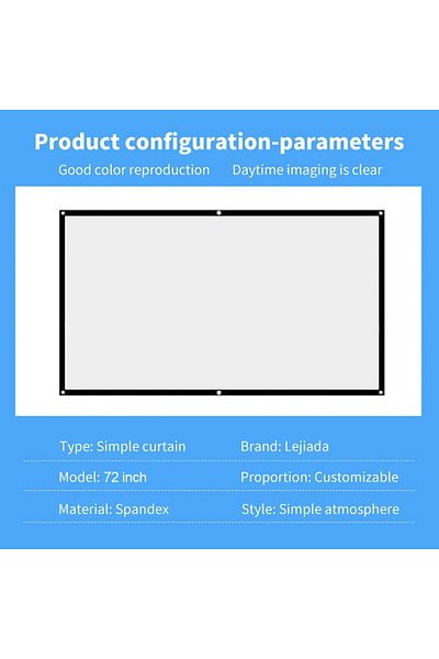 ALLOYSEED 72 inch Simple Projector Screen Portable Projection Curtain Cloth Home Cinema Office Outdoor Movie 6