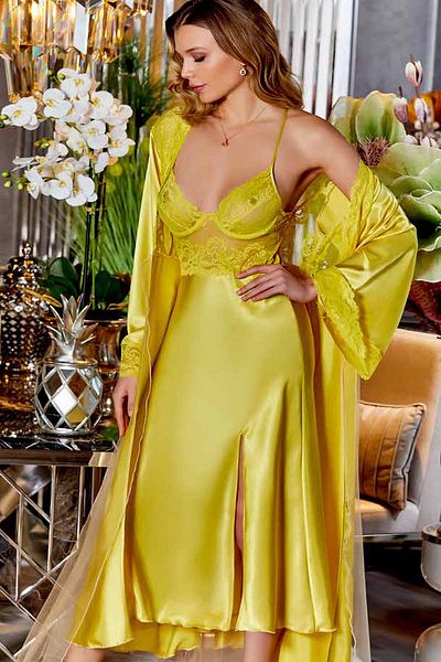 Jeremi Satin Nightgown and Dressing Gown Set