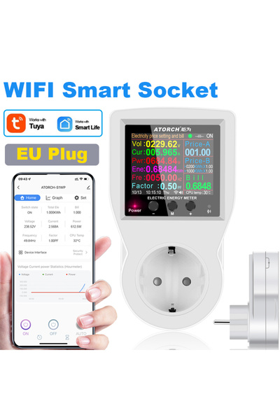 Choice3 EU plug WiFi ‌Tuya WiFi Smart Sket 16A Power Energy Meter 110V/220V D...