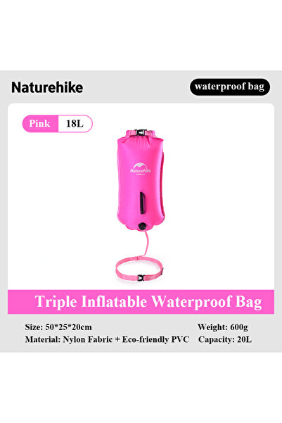 Naturehike حقيبة سباحة قابلة للنفخ وردية اللون مقاومة للضغط ومنقذة للحياة وسع...