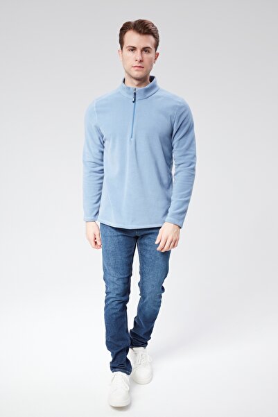 M MOONCOVER Men's Standard Fit Comfortable Cut Cold-Proof Stand Collar Fleece Sweatshirt