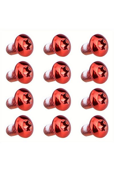 Choice 12pcs red 12pcs Bicycle Disk Brake Rotor Bolts M5x9mm T25 MTB Bike Brakes Disc Screws Stainless Stee