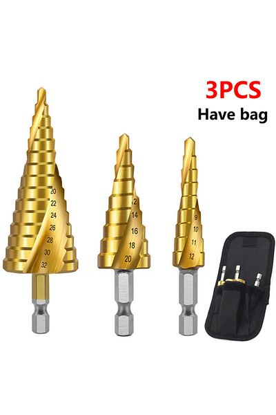 Choice Spiral4-12 4-20 4-32 3pcs Spiral Grooved Drill Bits 3-12 4-12 4-20 Drilling Power Tool Metal Stainle