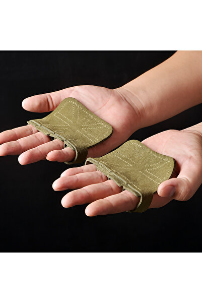 Choice قفازات خضراء عسكرية من الجلد لرفع الأثقال، قفازات لحماية راحة اليد للن...