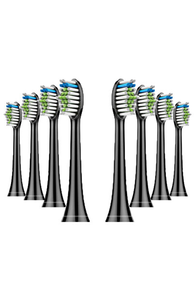 Choice3 8pcs Black 4pcs Replacement Brush Head Compatible with PH Sonic Care ...