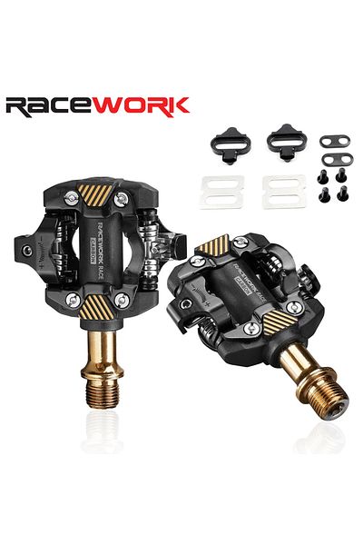 Choice Gold RACEWORK MTB Pedal Self-Locking SPD Pedals Mountain Bike Cleats Bearing Footrest Bicycele Parts