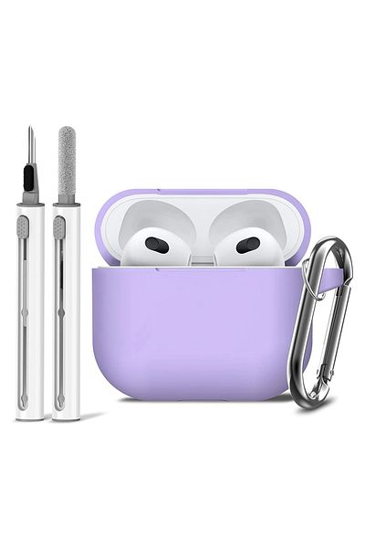 Choice PURPLE 3rd Gen Earphone Case For AirPods 3 Earphone Protective Case With Hook Hole Silicone Cover Ea