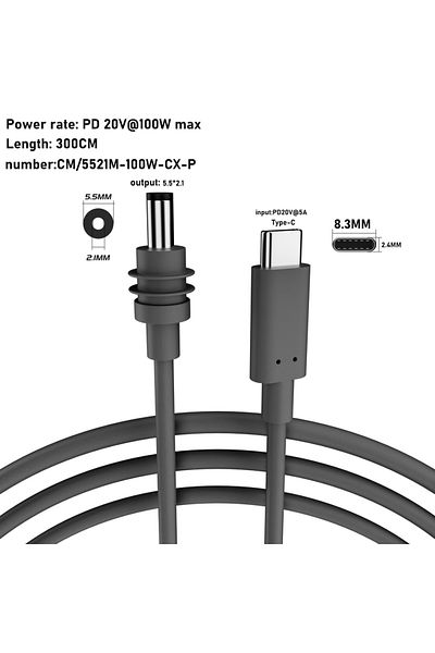 DIXSG كابل C إلى D بطول 3 أمتار لجهاز Starlink Mini كابل 2 متر (6.6 قدم) بديل لمدخل طاقة Starlink Mini DC من النوع C