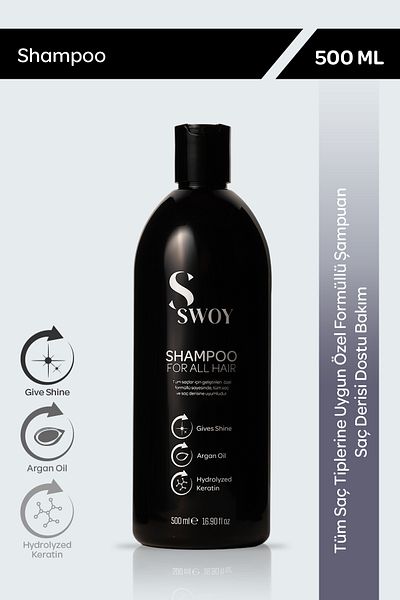 Swoy Special Formula Shampoo - Suitable for All Hair Types, Scalp Friendly Care 500 ml