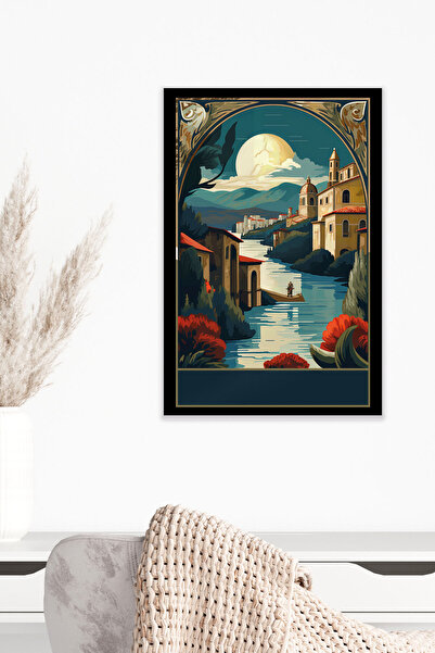 qoeuyl boutique Ζωγραφική με αφίσα με θέμα ρετρό Ιταλία Νο: 11 18x27 MDF