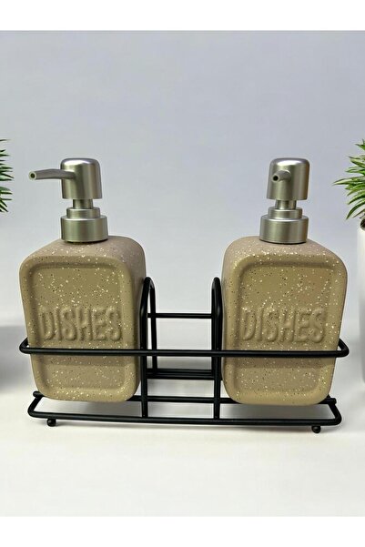 UCR HOME 4120 Metal Standlı Dishes Sıvı Sabunluk Tezgah Üstü Banyo Mutfak Lav...
