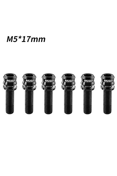 Choice M5X17MM Black MUQZI 6PCS Titanium Bolts M5x15 M5x17 Bicycle Handlebar Stem Screw With Washer
