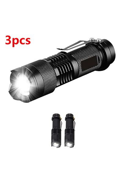 Choice 3pcs 1/3/5/10Packs Portable Mini Q5 LED Flashlight Tactical Lamp Torch Adjustable Focus Zoomable Fla