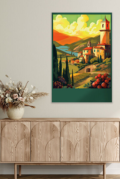 qoeuyl boutique Ζωγραφική με αφίσα με θέμα ρετρό Ιταλία Νο: 7 18x27 MDF
