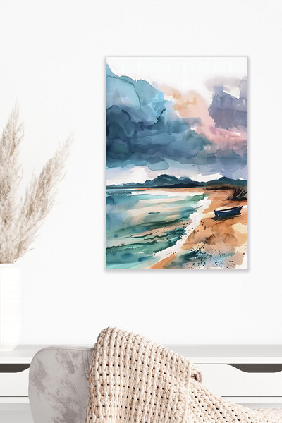 qoeuyl boutique Ελαιοχρωματισμός με ρετρό θέμα τοπίου Νο: 1 18x27 MDF Ξύλινη ...