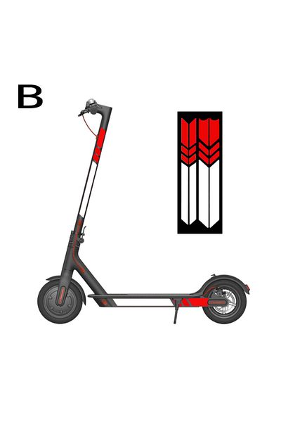 Choice B Scooter Sticker Reflective Pvc Scooter Decal Waterproof Night Riding Warning Strip For Xiaomi Mij.