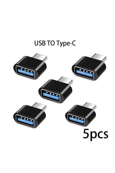 Choice Black 5pcs Mini Type-c To Usb Adapter 3.0 Usb-c Male Otg A Female Data Connector For Macbook Proip