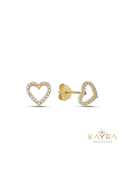 Kayra Mücevher Kalp Altın Çocuk Küpesi ÇK77