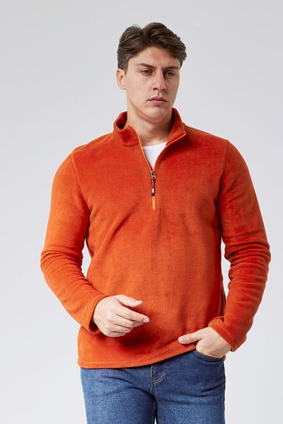 M MOONCOVER Men's Standard Fit Comfortable Cut Cold-Proof Stand Collar Fleece Sweatshirt