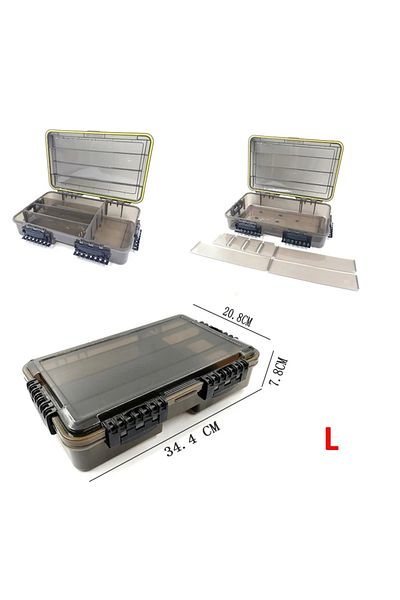 JSFUN l Large-Capacity Waterproof Fishing Tackle Box Fishing Accessories Tool Storage Box Fish Hook Fake .