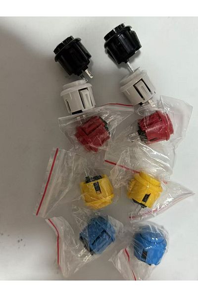 Choice 10 قطع - 24 مم، مزيج DIY، 10 قطع من أزرار الضغط على الأركيد، وحدة تحكم Sanwa Hitachi، Neo Geo، عصا تحكم الأركيد، DIY