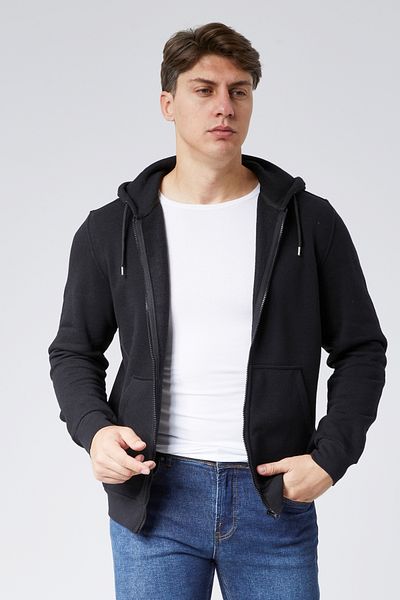 M MOONCOVER Men's Zippered Hooded Pocket Sweatshirt
