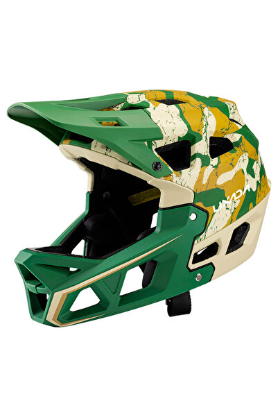 Choice خوذة دراجة جبلية كاملة الوجه باللون الأخضر المموه للبالغين، خوذة سباق ...