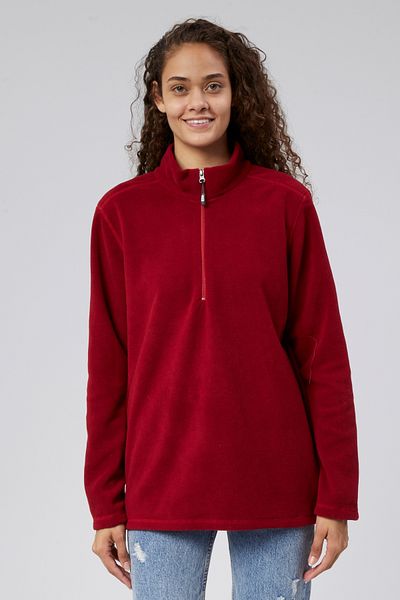 M MOONCOVER Standard Fit Relaxed Cut Cold-Proof Stand Collar Fleece Sweatshirt