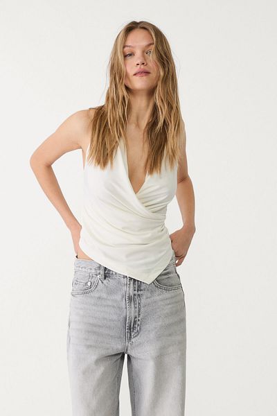 Stradivarius Draped crossover top