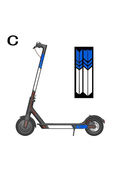 Choice C Scooter Sticker Reflective Pvc Scooter Decal Waterproof Night Riding Warning Strip For Xiaomi Mij.
