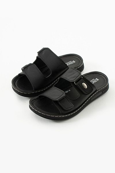 Enova Birrbazaar Men's Leather (Artificial) Orthopedic Sole Velcro Adjustable Stitched Stylish Inside and Outside Slippers