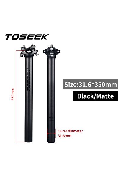 TOSEEK 31.6-350mm TOSEEK ZF-One Carbon Seatpost 27.2/30.8/31.6mm Matte Black MTB/Road Bike Seat Post Length