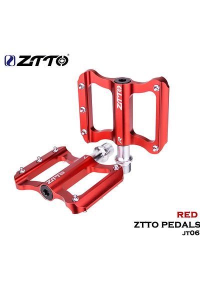 ZTTO JT06 Red ZTTO Bicycle Ultralight Anti-slip Pedal 2 Sealed Bearing MTB Road Bike Pedal CNC Folding Bi