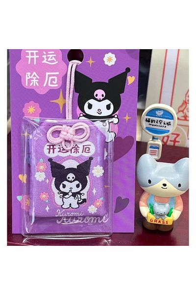 Miniso Kuromi Sanrio Collection Cinnamoroll Black Rice Hello Kitty Blessings Embroidery Lucky Decoration Pe