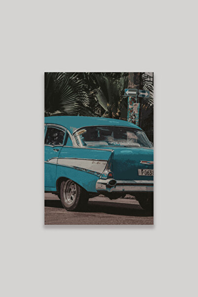 qoeuyl boutique Ρετρό Διακόσμηση Τοίχου Αυτοκινήτου 18x27 MDF Ξύλινη ζωγραφικ...