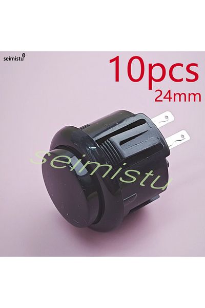 Choice 10 قطع - 24 مم - أسود 10 قطع زر ضغط أركيد، وحدة تحكم سانوا هيتاشي، نيو جيو، عصا تحكم أركيد، اصنعها بنفسك