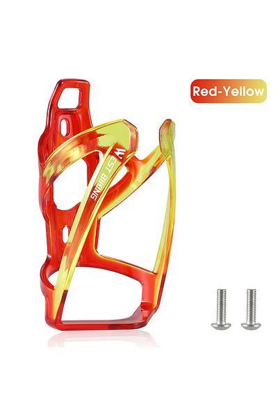 West Biking Red Yellow WEST BIKING Bicycle Water Bottle Cage Colorful Gradient Cycling Bottle Holder Ultralight