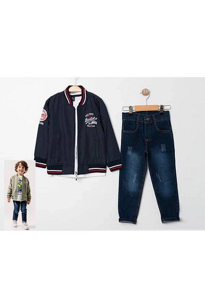 e-çocuk Boy's Printed 3 Piece Suit 50255